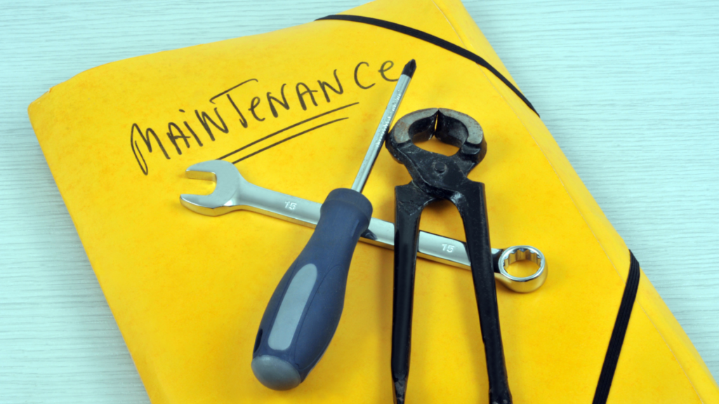 Tools on Top of Folder Labelled Maintenance